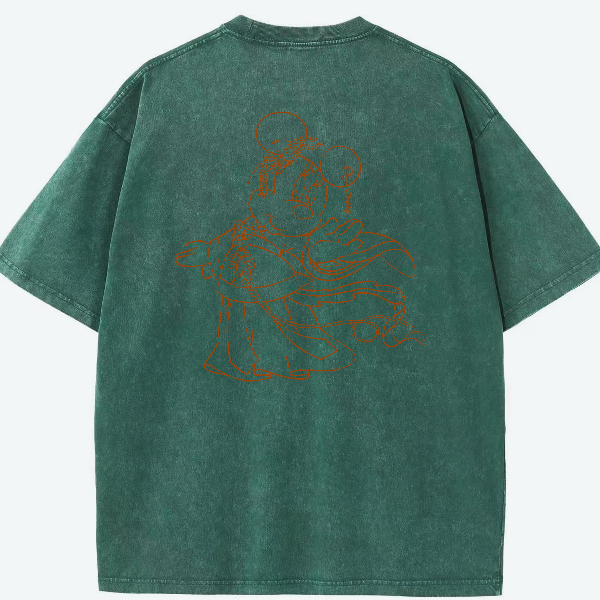 （画像用） ミッキーマウス Mickey Mouse 綿100% ヴィンテージ風 半袖Tシャツ（背面プリント）
